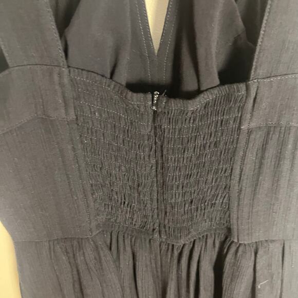 Anthropologie Key Hole Halter Black Jumpsuit Size 6 Black Gauzy - Picture 10 of 10